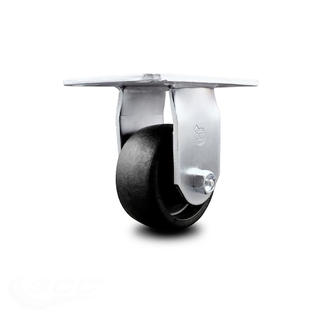 Service Caster 4 Inch Heavy Duty Top Plate Glass Filled Nylon Rigid Caster with Roller Bearing SCC-35R420-GFNR